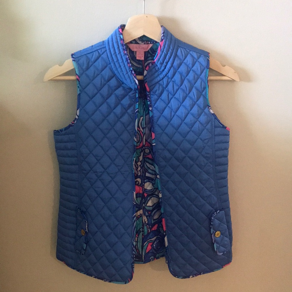 Lilly Pulitzer Quilted Vest Girls Sz XL